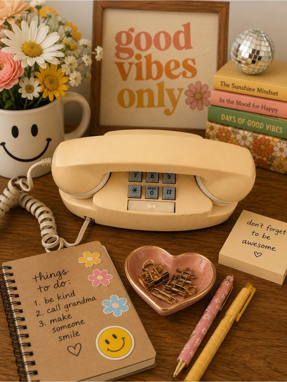 Vintage 1980s AT&T, princess touchtone phone - beige cream color collector piece